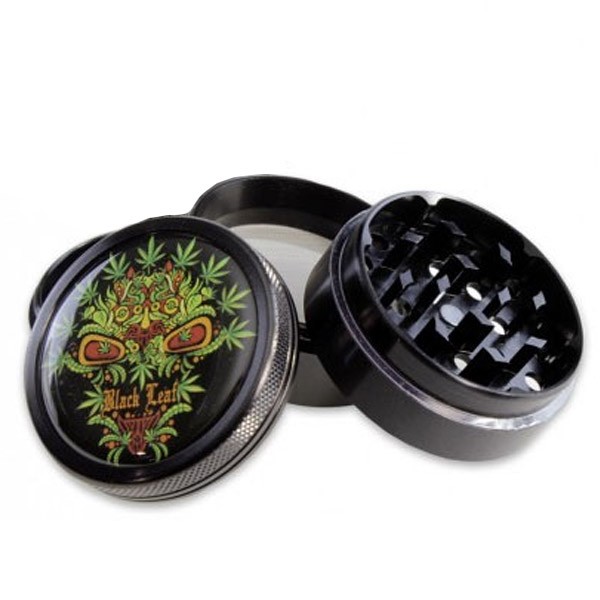 Grinder Polinizador Metal Black Leaf Calavera Hoja 50 mm.