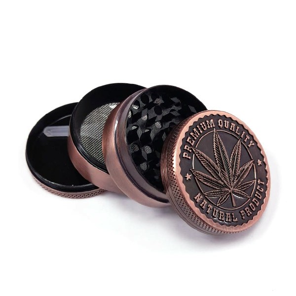 Grinder Polinizador Metal Leaf Bronce 50 mm 4 partes