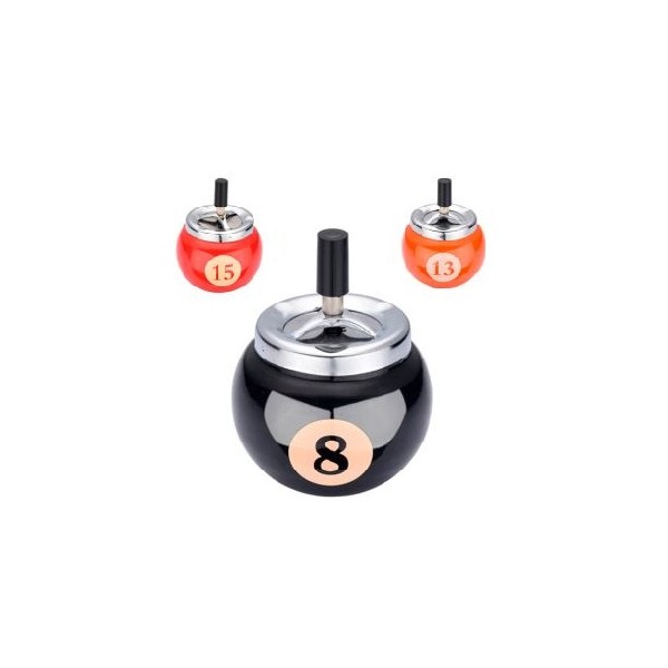 Cenicero Metal Presion Bola Billar 90 mm.