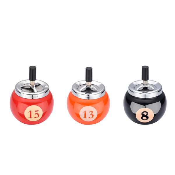 Cenicero Metal Presion Bola Billar 90 mm.