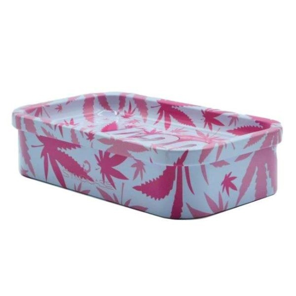 .Bandeja Metal con Caja 12x6 cm. 420 Pink Leaves