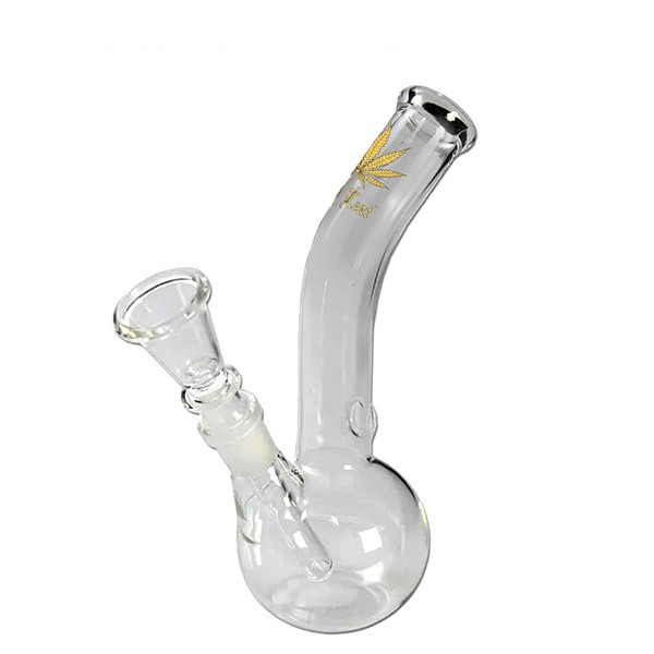 Bong Cristal Gold Leaf Oro Curved 18 cm.