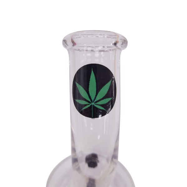 Bong Cristal Mini Leaf Green Black 13 cm.