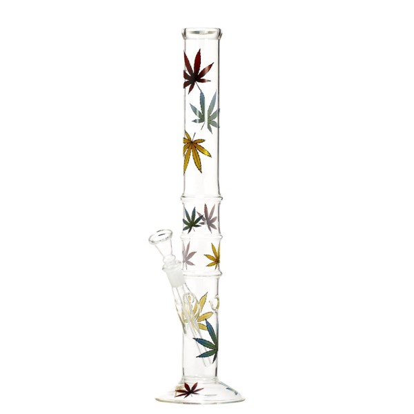 Bong Cristal Recto Leaves Color 40 cm.